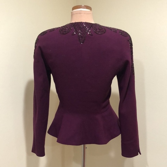 Vintage Jonathan Hitchcock for Reuben Thomas Blazer Jacket Small Purple Beaded - Picture 6 of 11